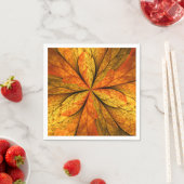 Herbstliche Pflanze, Modernes Abstraktes Fraktal Serviette (Beispiel)