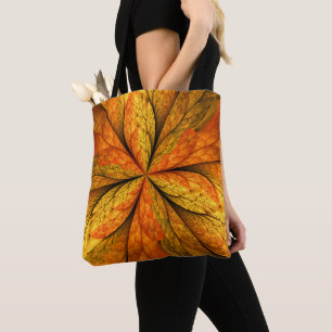 Herbstliche Pflanze, Modernes Abstraktes Fraktal Tasche