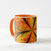 Herbstliche Pflanze, Modernes Abstraktes Fraktal Tasse (Vorderseite Links)