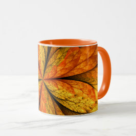 Herbstliche Pflanze, Modernes Abstraktes Fraktal Tasse