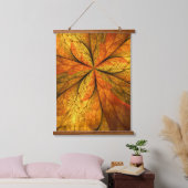 Herbstliche Pflanze, Modernes Abstraktes Fraktal Wandteppich Mit Holzrahmen (Schlafzimmer)