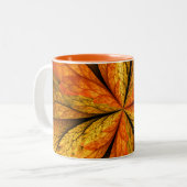 Herbstliche Pflanze, Modernes Abstraktes Fraktal Zweifarbige Tasse (Vorderseite Links)