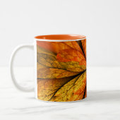 Herbstliche Pflanze, Modernes Abstraktes Fraktal Zweifarbige Tasse (Links)
