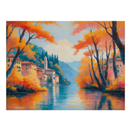 Herbstliche Reflektion - Landschaft der Natur Poster