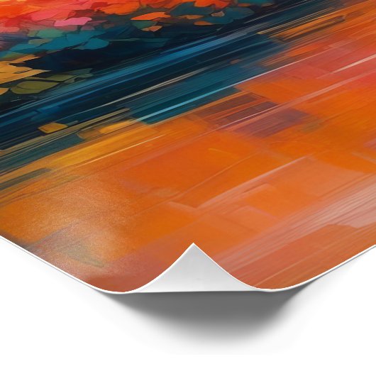 Herbstliche Reflektion - Landschaft der Natur Poster (Ecke)