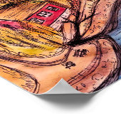 Herbstliche Riverside Kunst - Gemütliches Herbstbi Poster (Ecke)