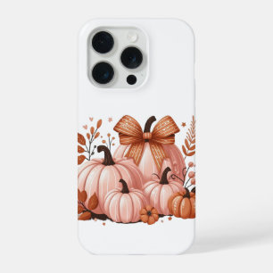 Herbstliche rosa Kürbisse mit Coquette-Schleife iPhone 15 Pro Hülle