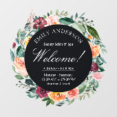 Herbstliche Rose Blume Blumengeschäft Fensteraufkleber (Blatt)