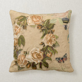 Herbstliche Rose Floral Bouquet Blume Bee n Epheme Kissen