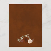 Herbstliche Rose Rust Orange Bouquet Hochzeitsdeta Begleitkarte (Rückseite)