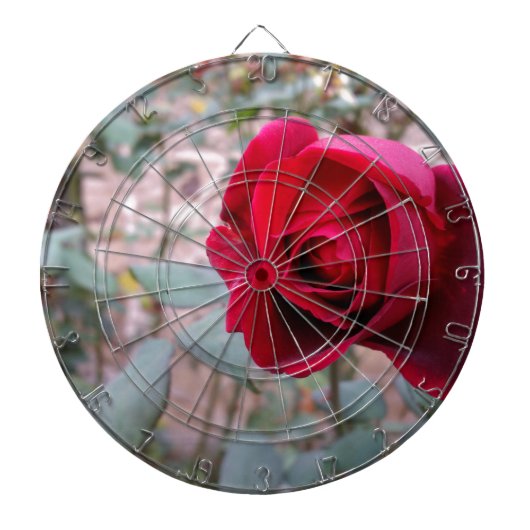Herbstliche rote Rose Dartscheibe (vorne)