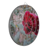 Herbstliche rote Rose Dartscheibe (Vorderseite Links)