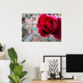 Herbstliche rote Rose Poster (Heimbüro)