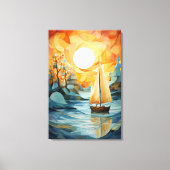 Herbstliche Ruhe: Abstrakter Wasserfall Leinwanddruck (Vorderseite)