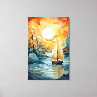 Herbstliche Ruhe: Abstrakter Wasserfall Leinwanddruck