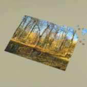 Herbstliche Ruhe: Ruhige Reflektionen am Teich Puzzle