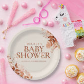 Herbstliche rustikale Blumen-Babyparty Pappteller (Party)