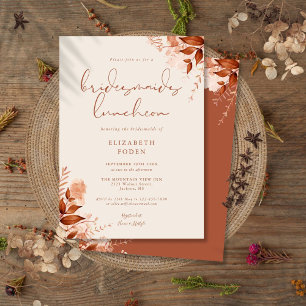 Herbstliche rustikale Blumen-Jungfern-Lunchparty Einladung