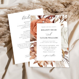 Herbstliche Rustikale Blütenhochzeit, Gerahmte Ein Einladung