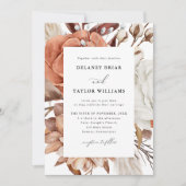 Herbstliche Rustikale Blütenhochzeit, Gerahmte Ein Einladung (Vorderseite)