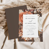 Herbstliche Rustikale Blütenhochzeit, weich-braune Einladung