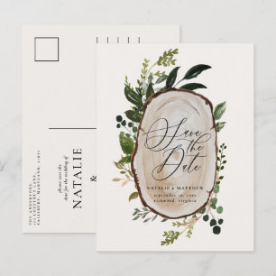 Herbstliche rustikale elegante Farmhaus-Hochzeit Ankündigungspostkarte