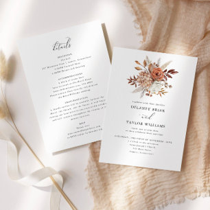 Herbstliche Rustikale Florale Einteiler Hochzeit Einladung