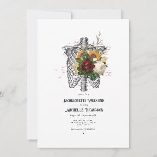 Herbstliche Rustikale Florale Gothic Junggesellinn Einladung