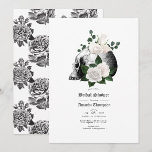 Herbstliche rustikale florale gotische Hochzeitsdu Einladung