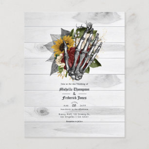 Herbstliche rustikale florale gotische Hochzeitsei Flyer