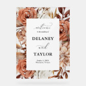 Herbstliche Rustikale Gerahmte Hochzeit Acrylschild (Vorderseite)