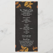 Herbstliche Rustikale Goldene Blätter Hochzeitspro Programm (Rückseite)