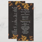 Herbstliche Rustikale Goldene Blätter Hochzeitspro Programm (Vorne/Hinten)