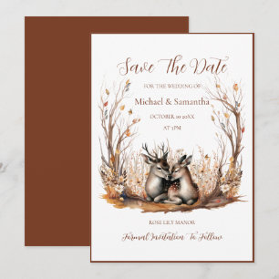 Herbstliche Rustikale Hirsch Hochzeitskollektion Save The Date