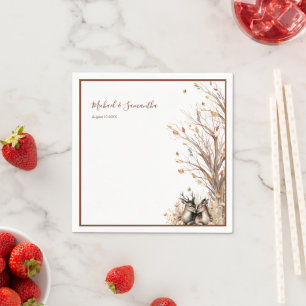 Herbstliche Rustikale Hirsch Hochzeitskollektion Serviette
