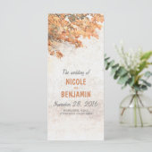 Herbstliche Rustikale Hochzeitsprogramme Programm (Stehend Vorderseite)