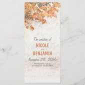 Herbstliche Rustikale Hochzeitsprogramme Programm (Vorderseite)