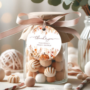 Herbstliche Rustikale Kürbis Brautparty Danke schö Geschenkanhänger