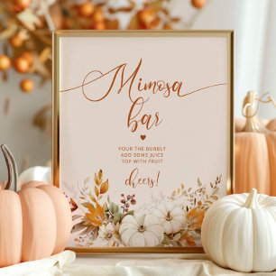 Herbstliche rustikale Mimosa-Bar Poster