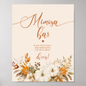Herbstliche rustikale Mimosa-Bar Poster (Vorne)