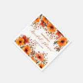 Herbstliche Rustikale Orange Florale Beeren Brautp Serviette (Ecke)