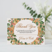 Herbstliche Rustikale Orangensafari Hochzeit Wasse Dankeskarte (Stehend Vorderseite)