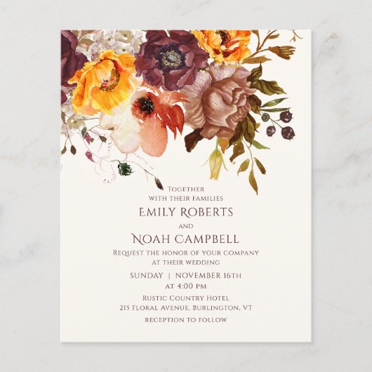 Herbstliche Rustikale Pflaumenblütenhochzeit (Vorderseite)