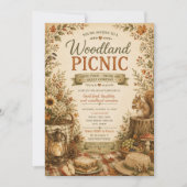 Herbstliche rustikale Wald-Picknick-Einladung Einladung (Vorderseite)