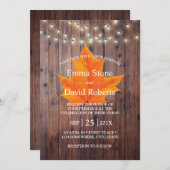 Herbstliche Saitenlichter in der Liebe versinken Einladung (Vorne/Hinten)