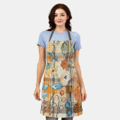 Herbstliche Schürze mit karierter und herbstlicher (Getragen)