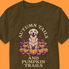 Herbstliche Schwänze und Pumpkettenwege Goldene Re T-Shirt