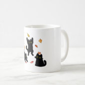 Herbstliche Silhouetten schwarzer Katzen Kaffeetasse (VorderseiteRechts)