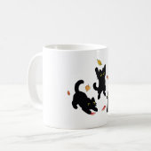 Herbstliche Silhouetten schwarzer Katzen Kaffeetasse (Vorderseite Links)