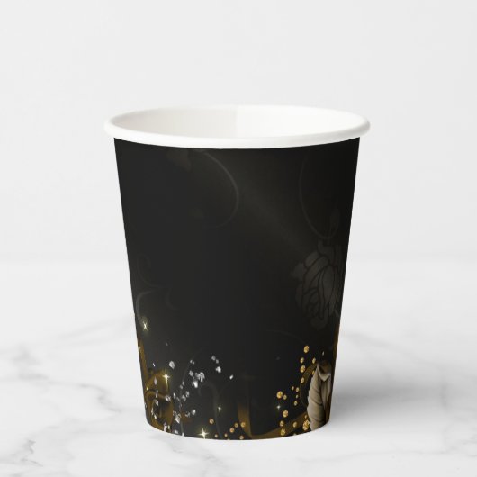 Herbstliche Skull Gothic Hochzeit Pappbecher (Links)